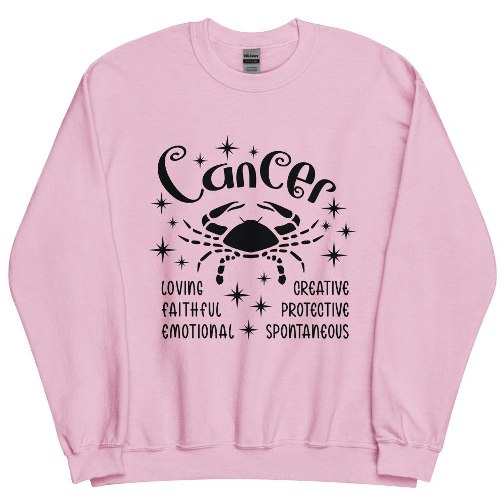 Cancer Zodiac Positive Traits Sweatshirt - Light Pink Color - https://ascensionemporium.net